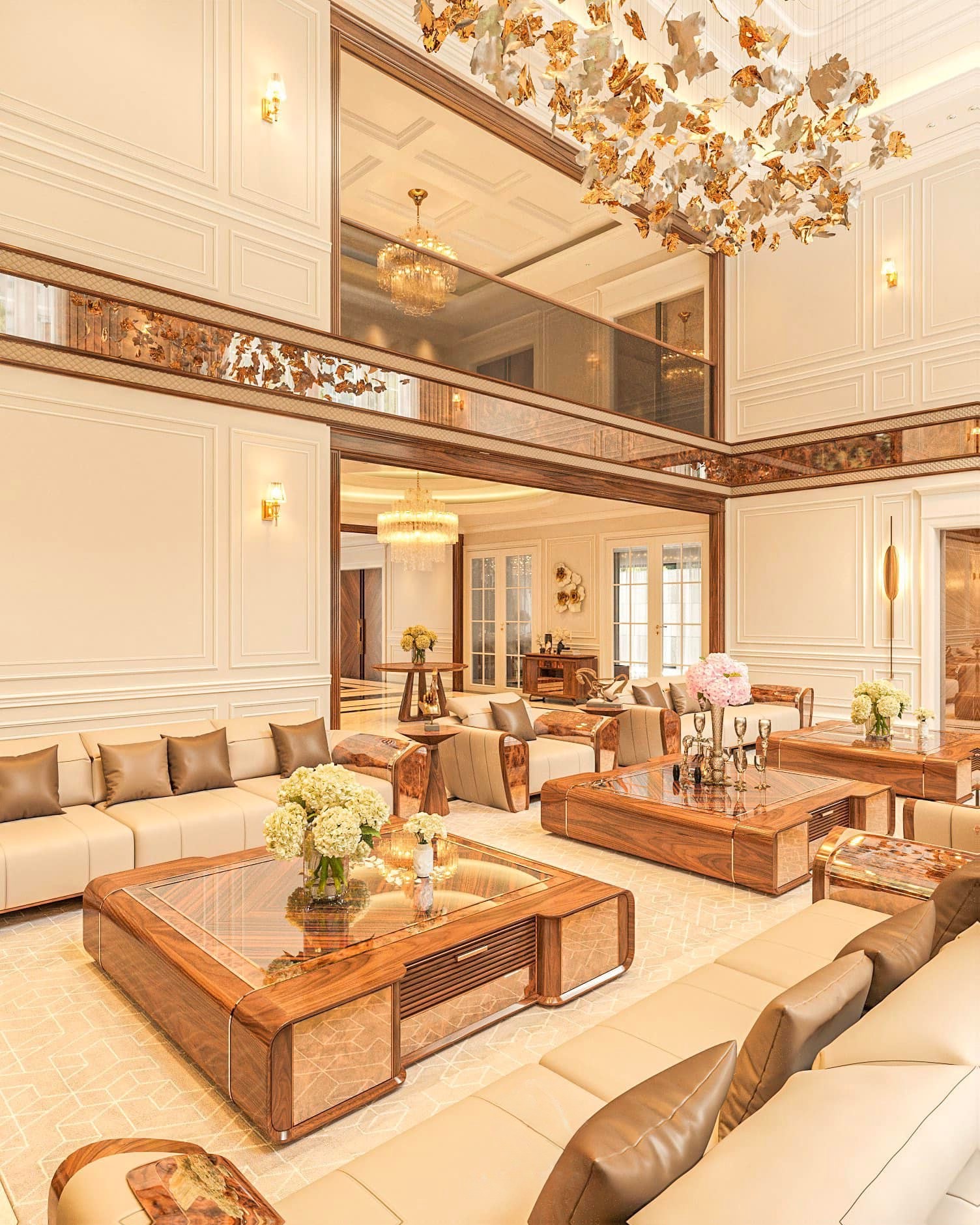 Mẫu bàn trà gỗ đẹp hiện đại với ngăn kéo và mặt kính sang trọng