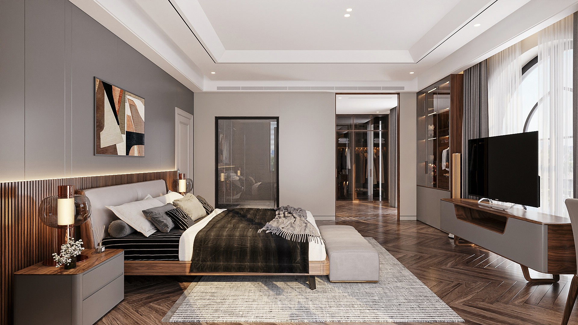 Thiết kế nội thất chung cư phòng ngủ tiện nghi